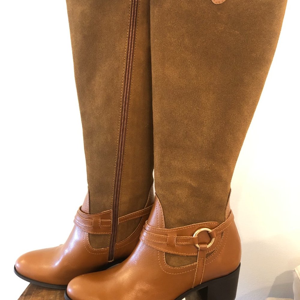 Women's Leather/Suede Heeled Boots by Daniela *New*